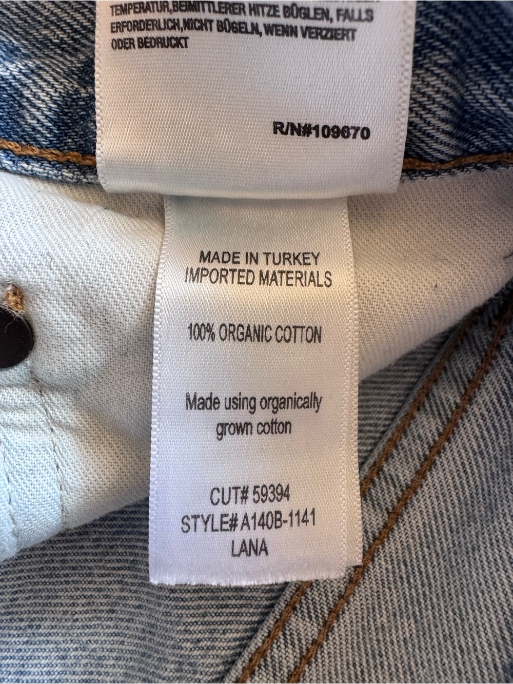 AGOLDE Lana Straight Leg Button Fly High Rise Blue Jeans in Riptide Size 26 - Picture 10 of 10